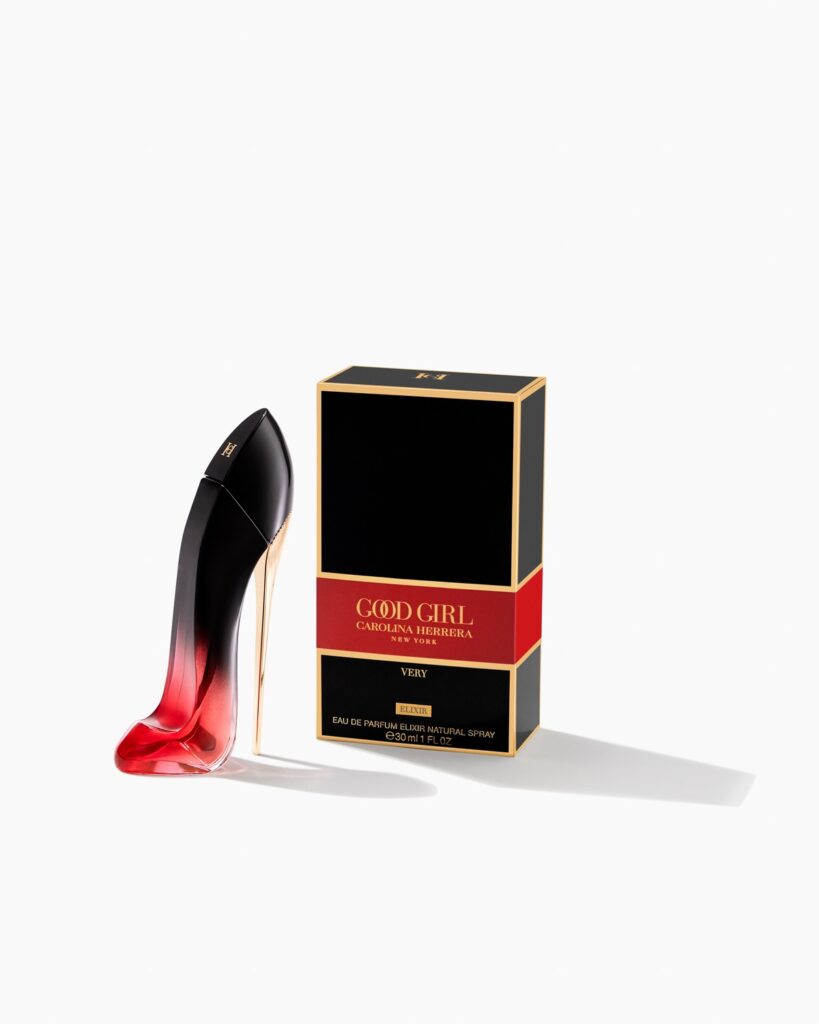 An image of Carolina herrera very good girl elixir perfume with its box