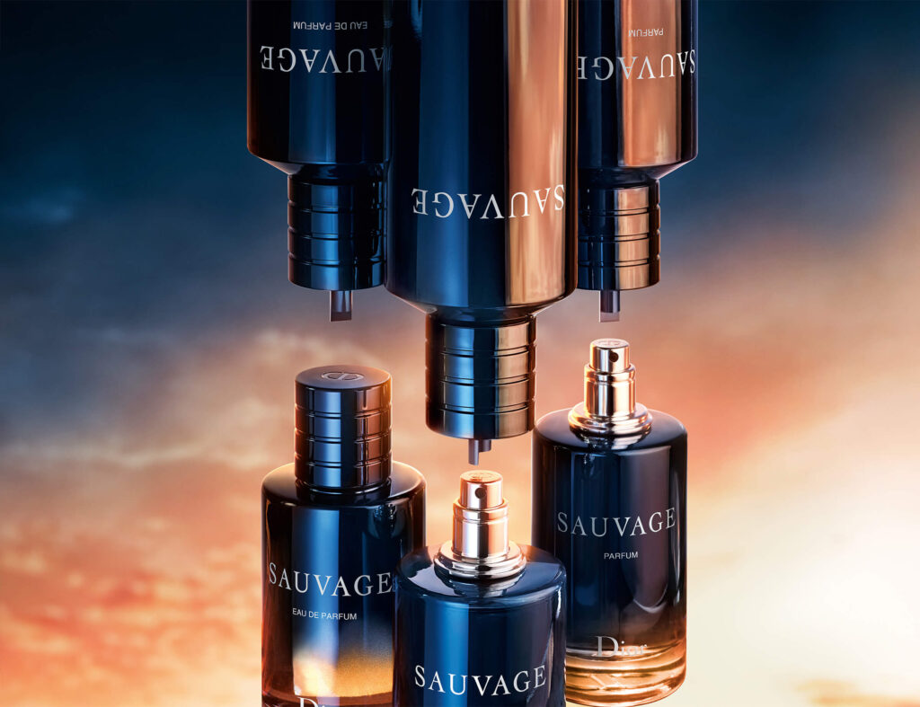 An image of Dior Sauvage Perfumes with its refillers