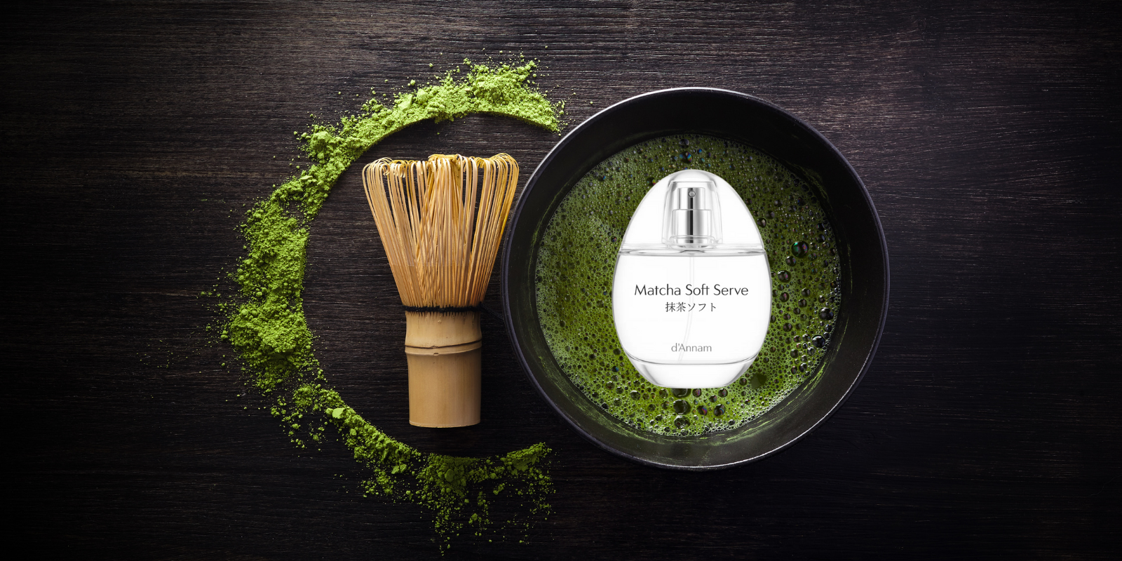 A creative illustration of matcha perfumes