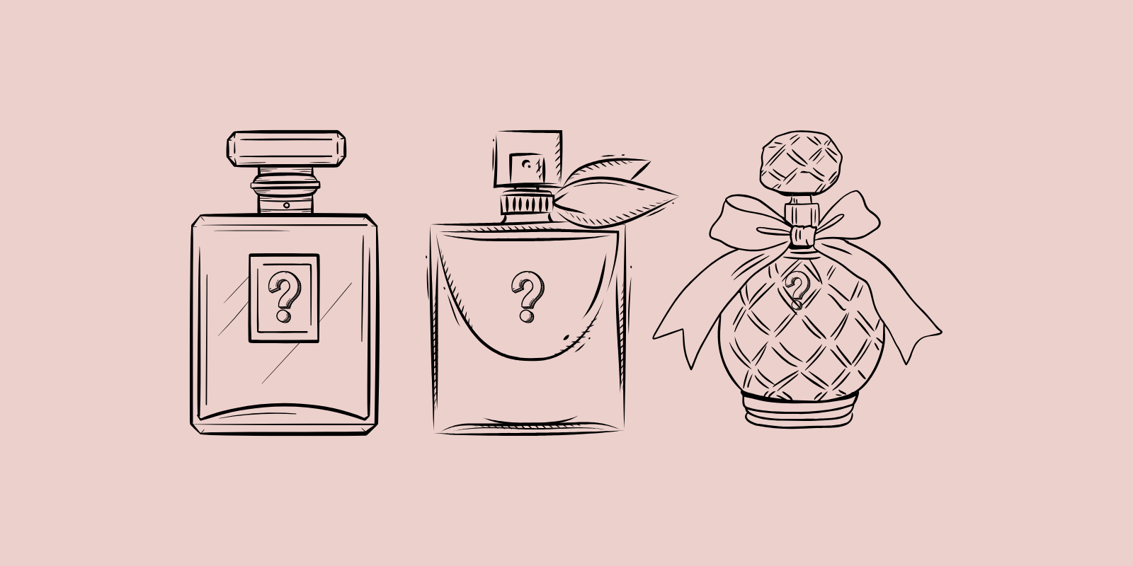 A creative ilustration of different perfume bottles showing different perfume concentrations