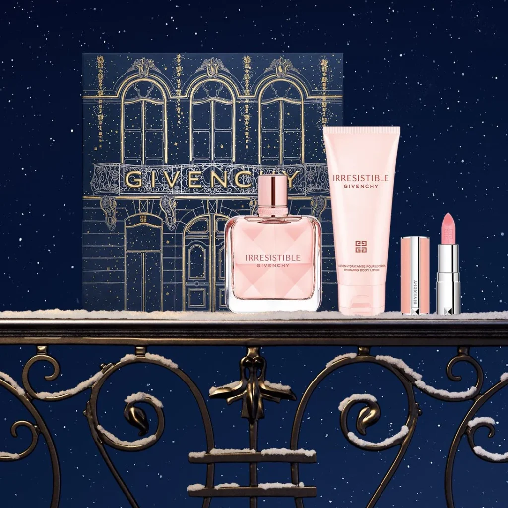 An image of GIvenchy Irresistible perfume and lotion set