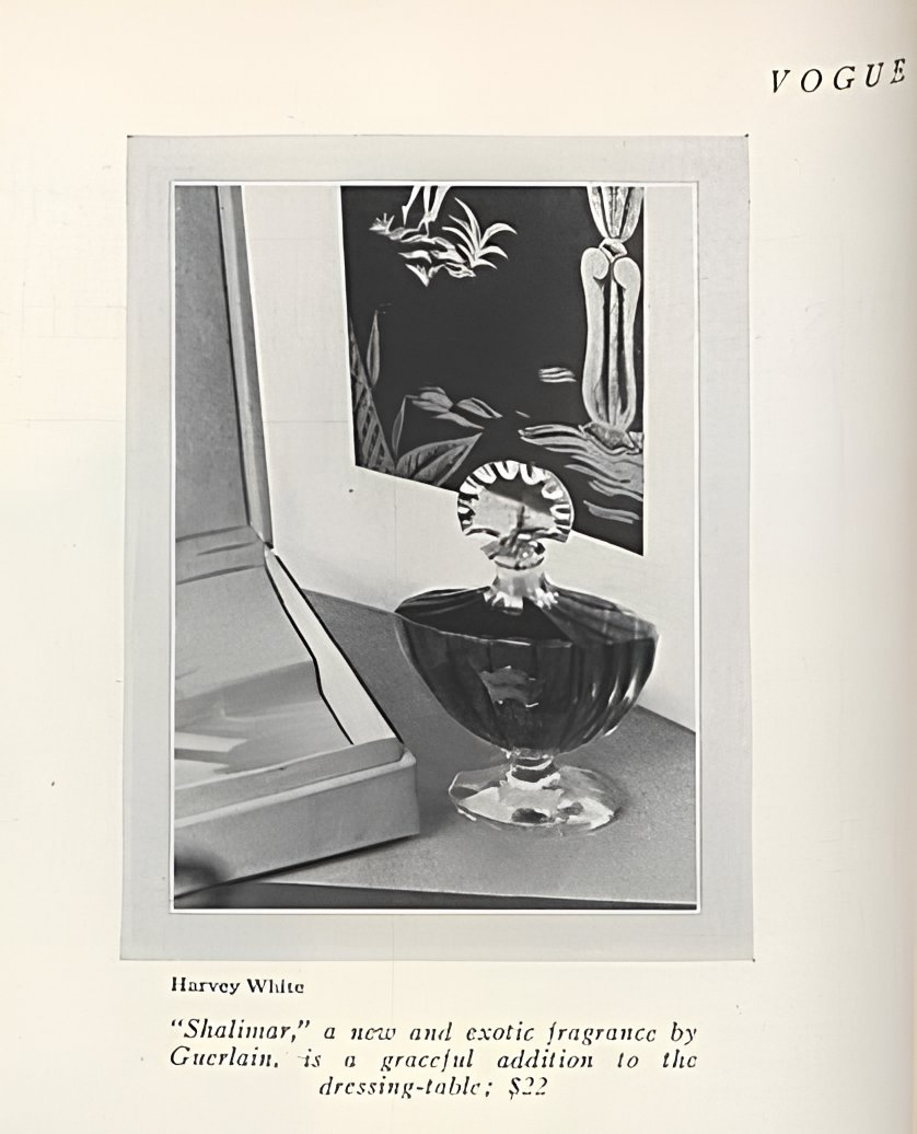 An image of a paper clipping from Guerlain Shalimar Ad- 1926