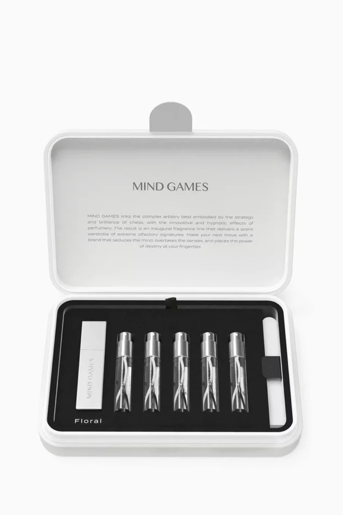 An image of Mind games perfumes floral discovery perfume set