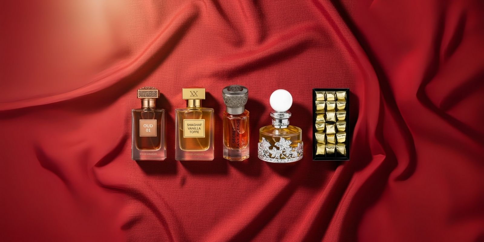 A creative illustration of Swiss Arabian perfumes on discount