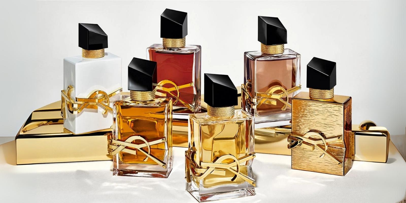 An image of a set of YSL perfumes