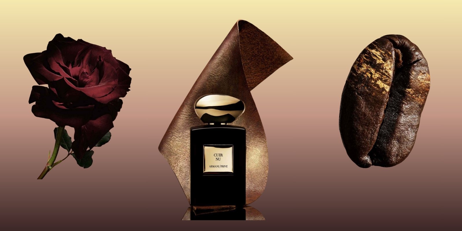 A creative illustration of Armani Prive Cuir Nu perfume