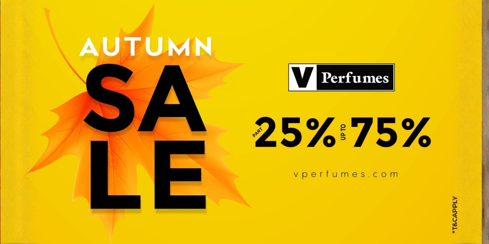 A banner image of the autumn sale at V Perfumes