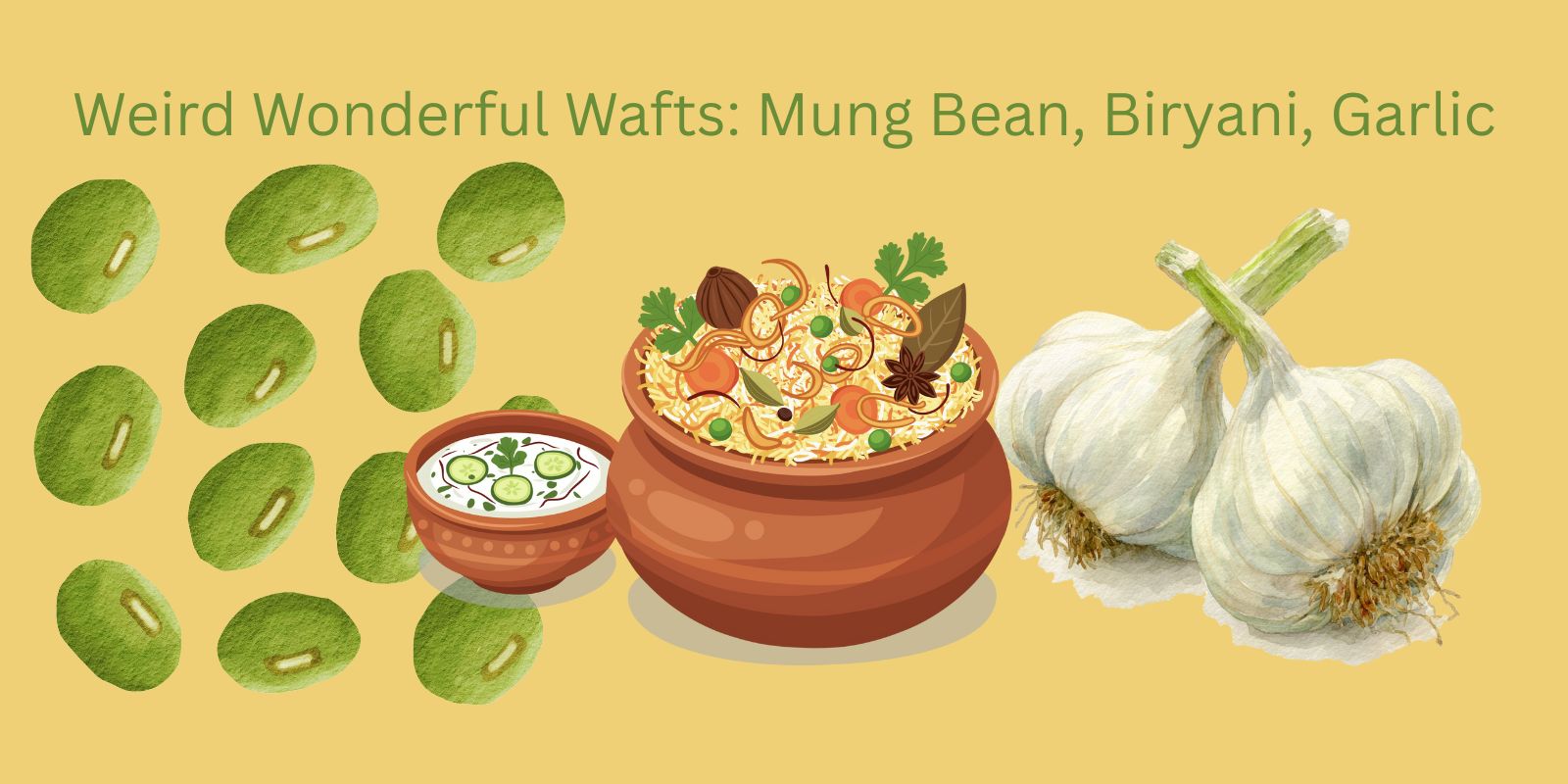 A creative ilustration of different weird perfume notes