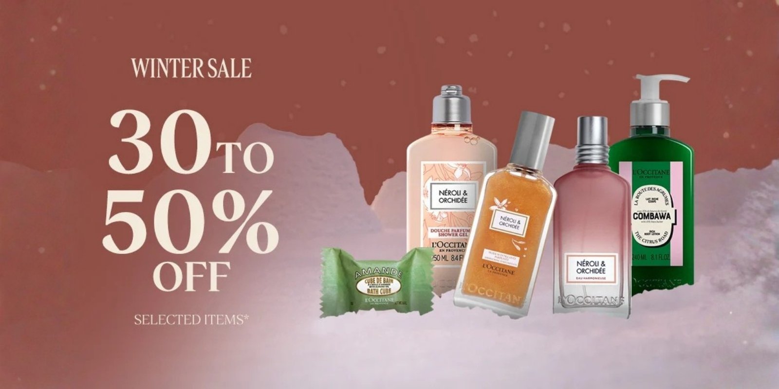 An image of L Occitane winter sale banner