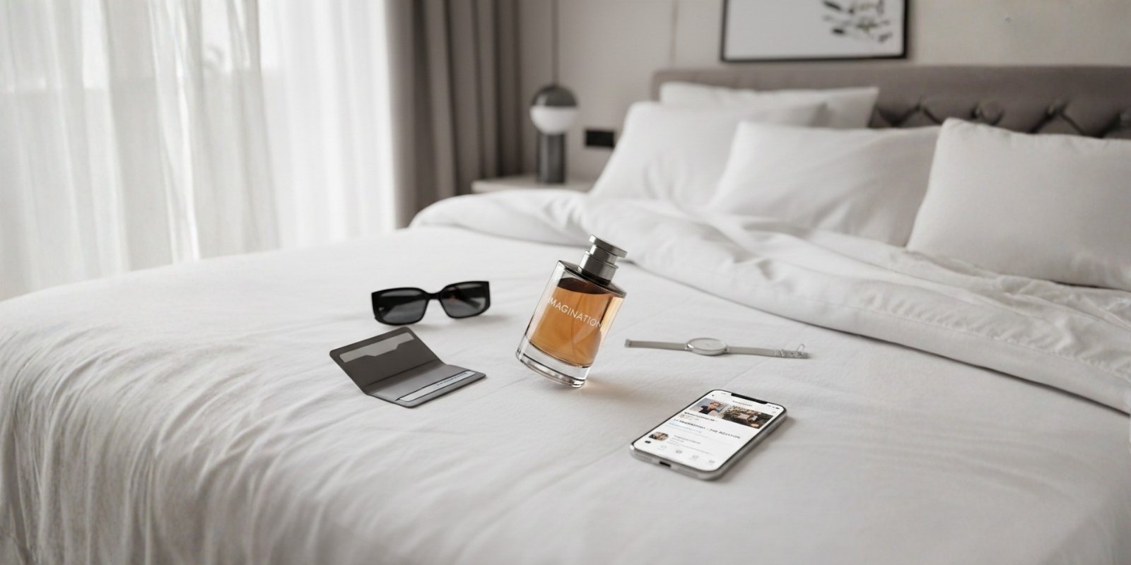 An image of LV Imaginatin perfume on a bed