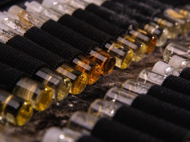 An image of different perfume testers