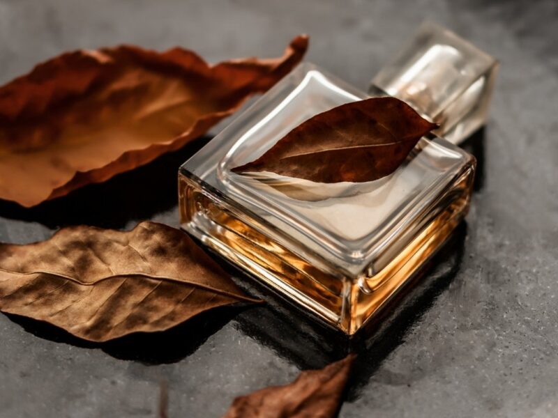 An image of a perfume presented in a cinematic way